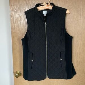 J Jill quilted black vest. Size L.